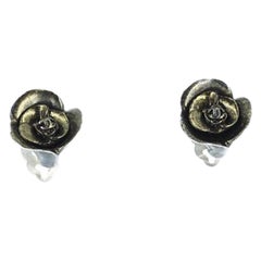 Chanel Camelia's Earrings in Silver Metal