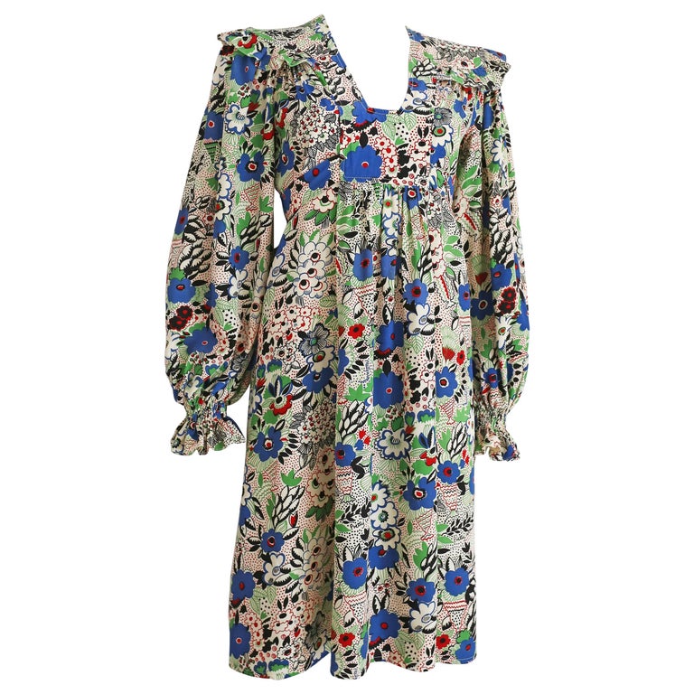 Ossie Clark marocain dress with Celia Birtwell 'pretty woman' print, c ...