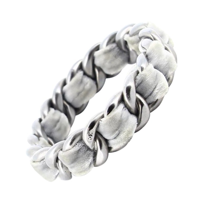 Chanel Chain Bracelet in Silver Metal hardware For Sale
