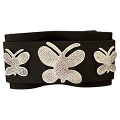 Adjustable Textured Butterfly leather cuff by Melanie Yazzie