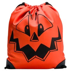 SS20 Moschino Couture Jeremy Scott Orange Pumpkin Face Backpack Trick or Chic