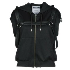 AW16 Moschino Couture x Jeremy Scott Sleeveless Hooded Harness Black Sweatshirt