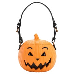SS20 Moschino Couture Jeremy Scott Borsa arancione a manico alto Halloween