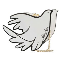 SS20 Moschino Couture Jeremy Scott Leather White Dove Picasso Shoulder Bag