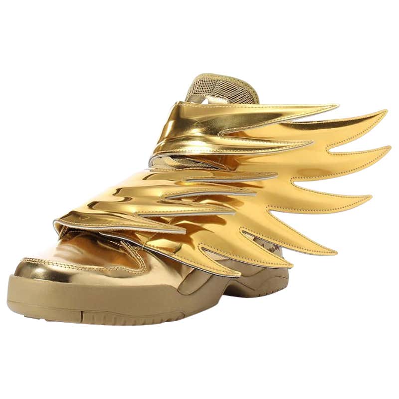 Adidas Jeremy Scott Wings 3.0 Metallic Gold Batman Shoes SZ 5 100% Authentic For Sale at 1stDibs