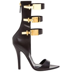 Versus x Anthony Vaccarello Black Leather Edition Sandals 
