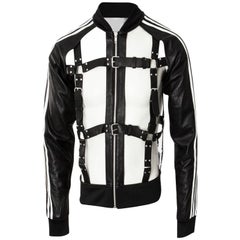 Adidas Originals x Jeremy Scott JS Unisex Bondage Cage Leather Black Jacket LMT!