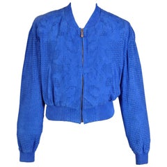 VERSACE LASER CUT SUEDE LEATHER with BAROCCO APPLIQUE JACKET