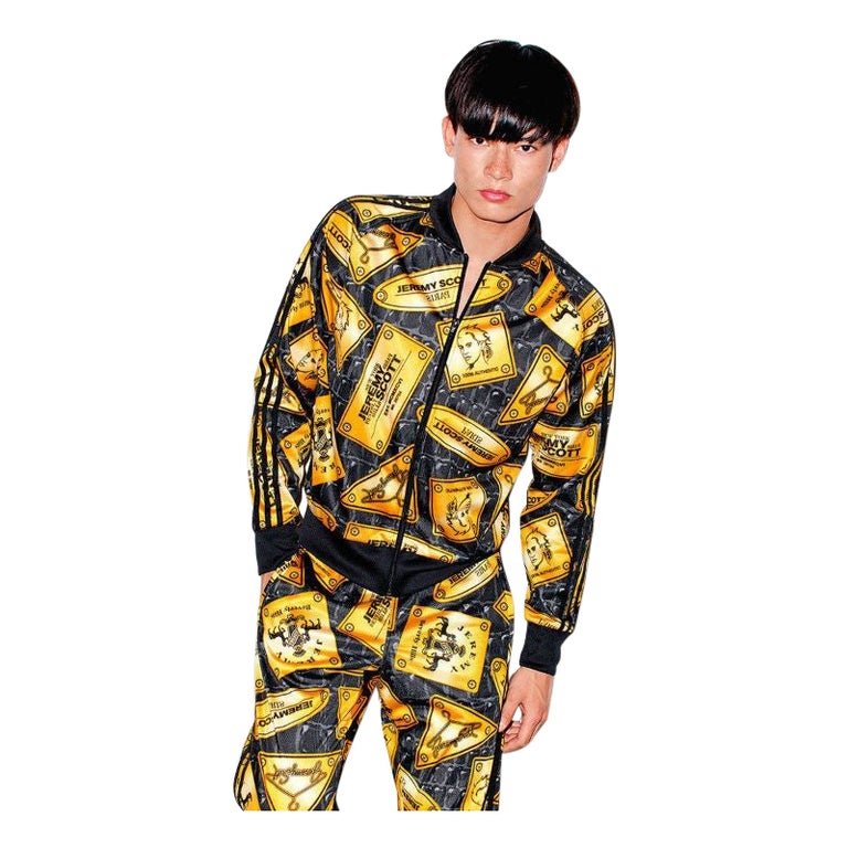 Adidas Originals Obyo Jeremy Scott Gold Plaque Tracksuit Pants Kingsman M  For Sale at 1stDibs