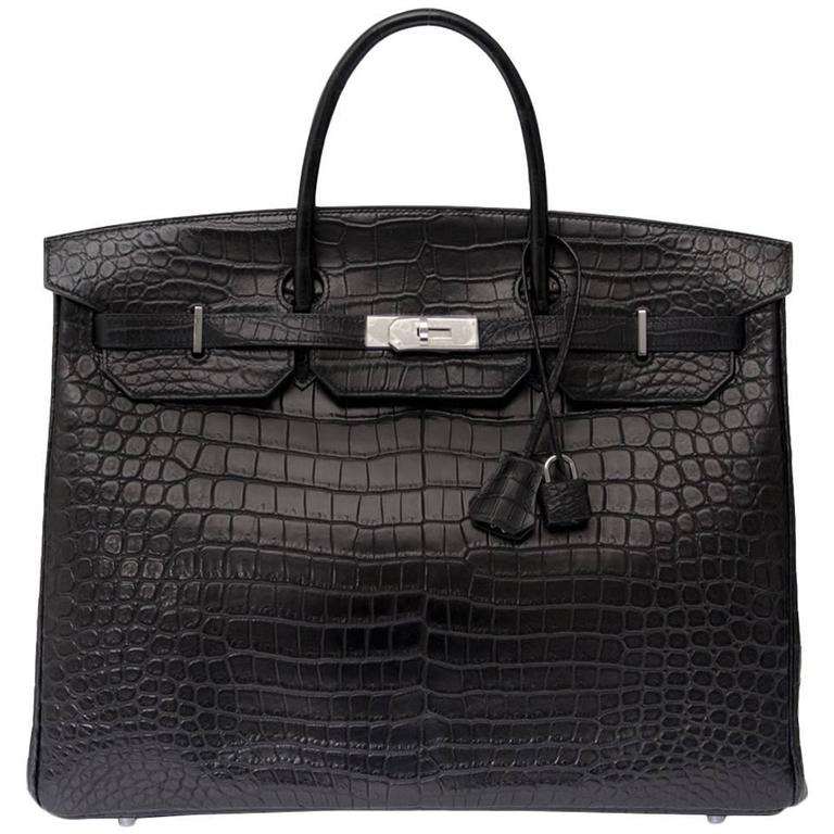 hermes black crocodile birkin bag price
