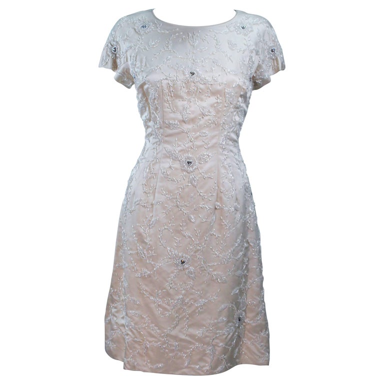 1960's Ivory Beaded Cocktail Dress Size 8-10 For Sale at 1stDibs | ivory beaded dress 1960's Ivory Beaded Cocktail Dress Size 8-10 For Sale at 1stDibs | ivory beaded dress