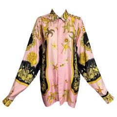 Gianni Versace Trésor De La Mer Baroque Sea Shell Silk Shirt 1992