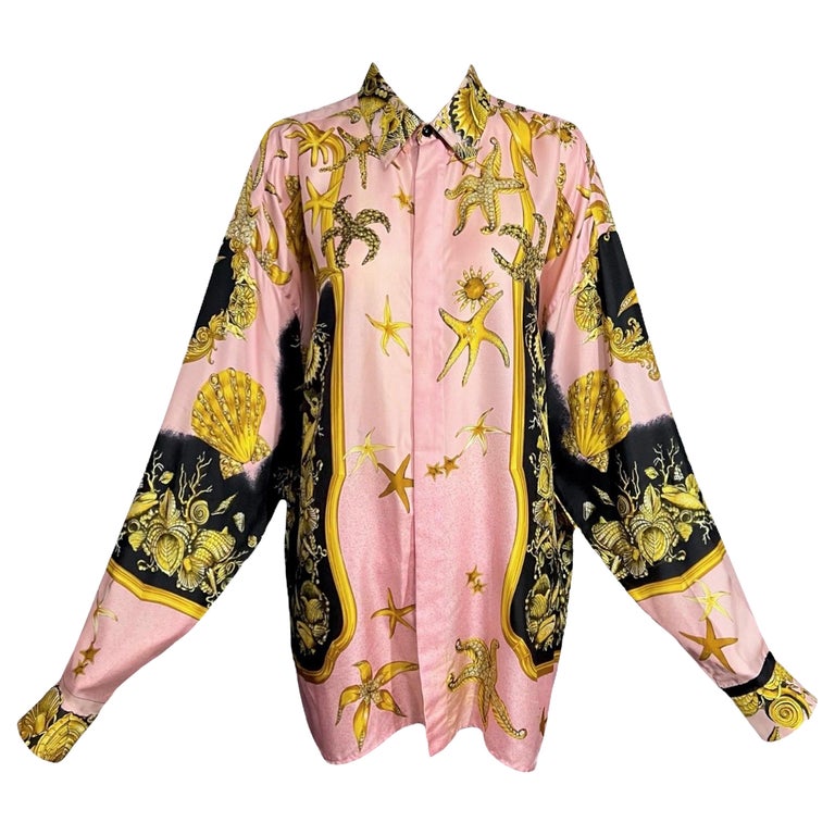 Gianni Versace Trésor De La Mer Baroque Sea Shell Silk Shirt 1992 Men's ...