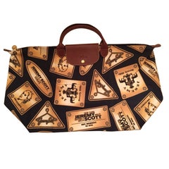 Longchamp x Jeremy Scott Le Pliage Gold Plaque Bag Rare & Limited XL Tote