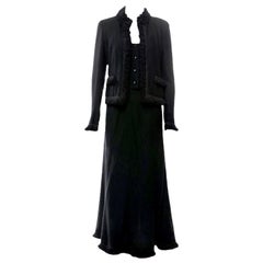 UNWORN Chanel Fantasy Fringed Tweed Signature Jacket Vest Maxi Skirt Suit 40