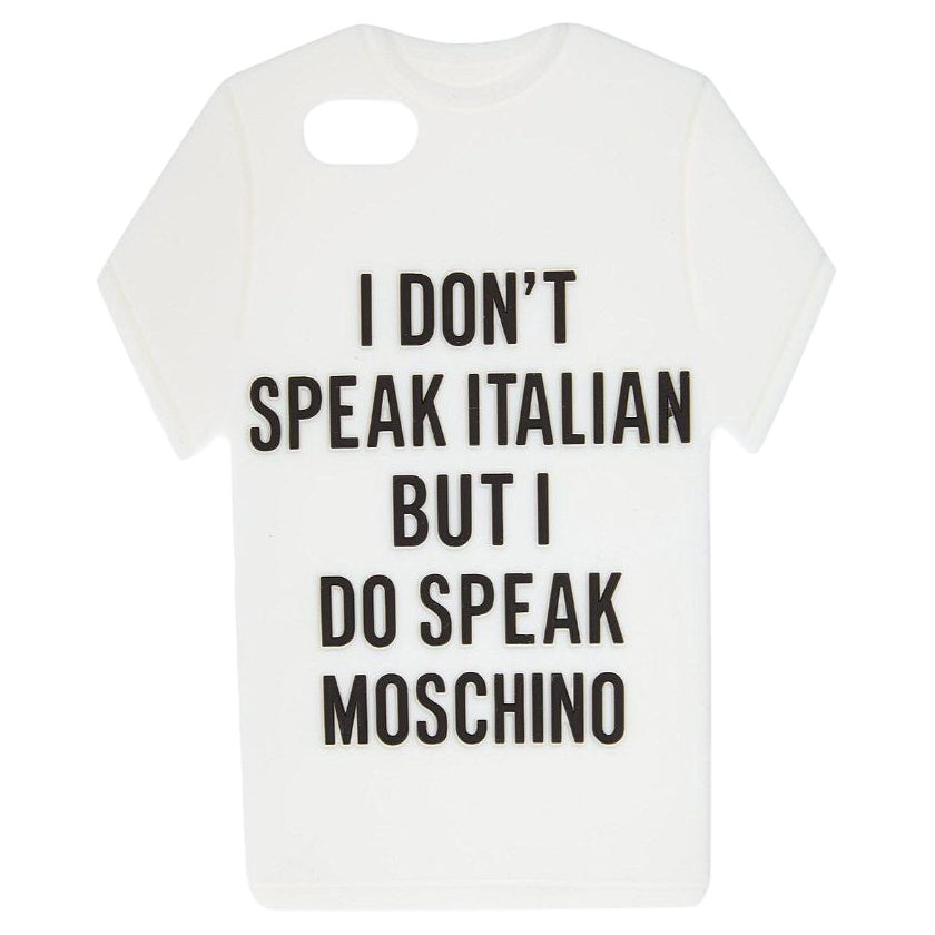 Authentic SS15 Moschino I Do Speak Moschino Tee Case for Iphone 5 5S 5C For Sale