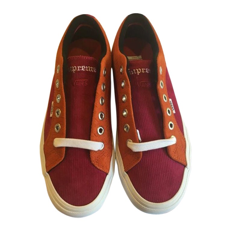 Supreme /Vans Crocodile Corduroy Lampin Pro Rust Pink/Purple/Orange