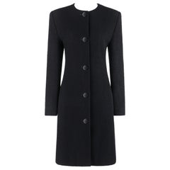 GIVENCHY Couture A/W 1998 ALEXANDER McQUEEN Black Button Up Tailored Coat