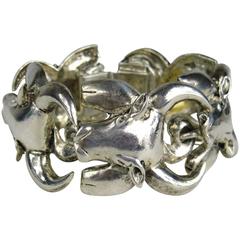 Patrick Forguy paris sterling silver Bull Link Bracelet 11