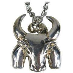 Patrick Forguy paris sterling silver Bull Link Necklace 7