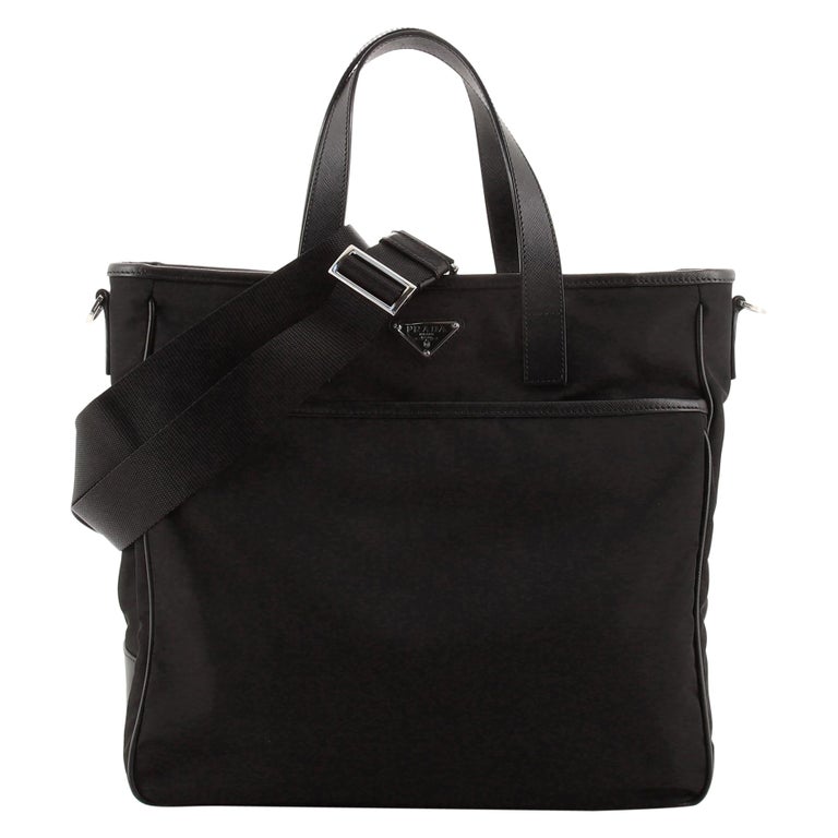 Prada Zip Convertible Shopping Tote Re-Nylon with Saffiano Leather Large at  1stDibs