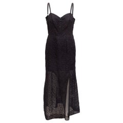 Olivier Theyskens - Robe sans manches en dentelle de soie noire