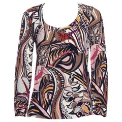 UNWORN Emilio Pucci Tropical Floral Animal Signature Print Blouse Top 38 US 4