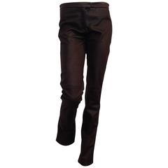 Rue du Mail Chocolate Brown Faux Suede Pant Size 36 (4)