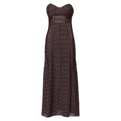 Missoni Signature Crochet Knit Evening Gown Maxi Dress 40