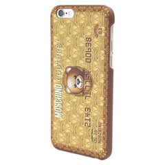 SS16 Moschino Couture Jeremy Scott Gold Bear Credit Card Case for Iphone 6+ Plus