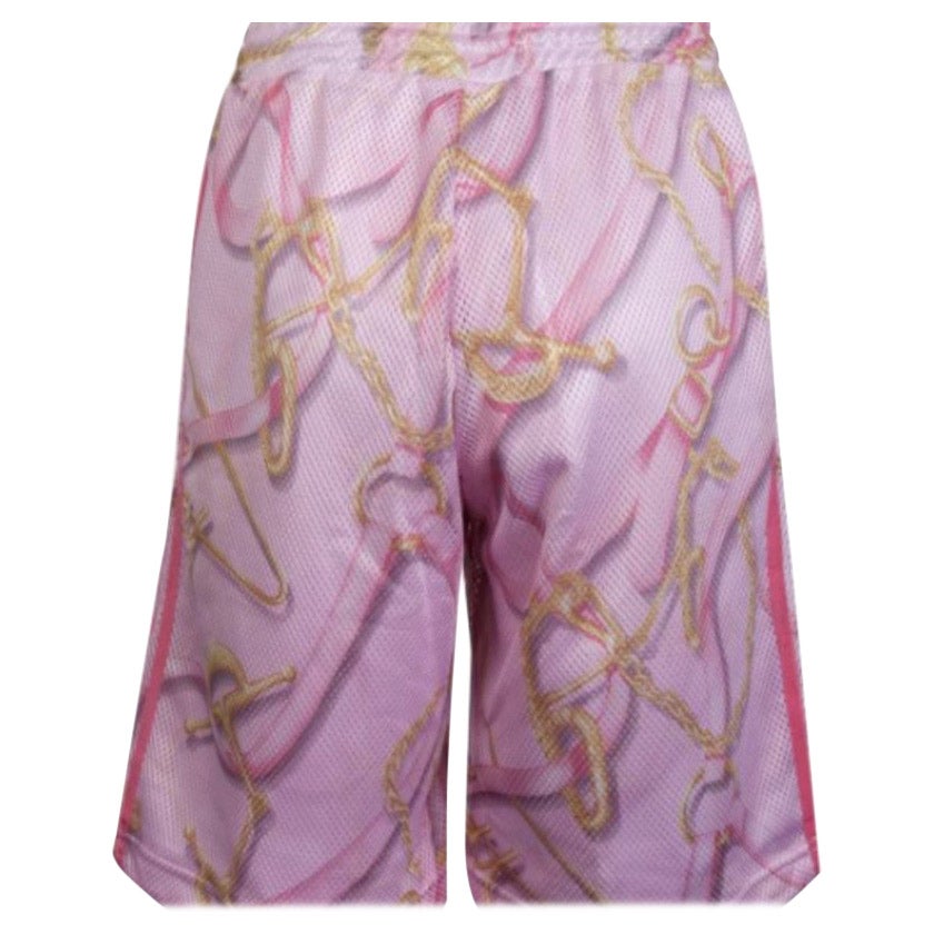 Adidas Originals Obyo Jeremy Scott Scarf Graphic Print Pink Track Short Pants For Sale