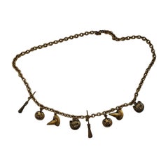 SS20 Moschino Couture Jeremy Scott Trick or Chic Halloween Cintura per abito con charm in oro