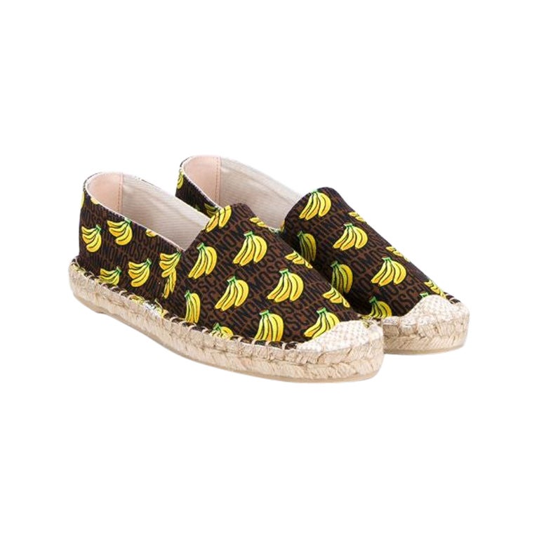 SS16 Moschino Couture Jeremy Scott Super Mario Banana Bunch Espadrilles US 7 For Sale