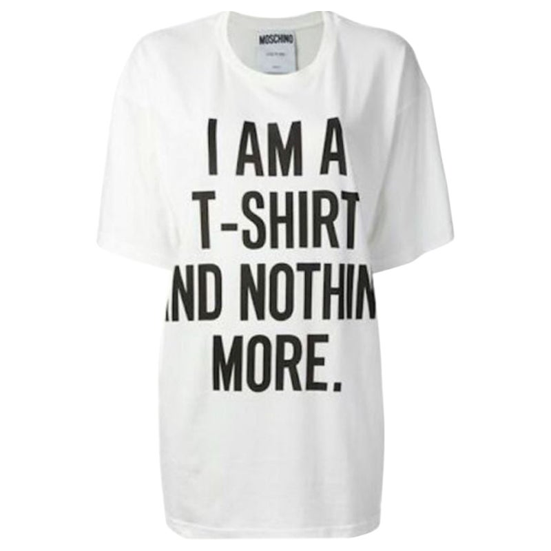 AW14 Moschino Couture Jeremy Scott I Am a Tshirt and Nothing More T-shirt XS For Sale