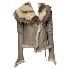 Roberto Cavalli F/W 2001 asymmetric shearling fur jacket