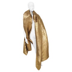 Classy Vintage Golden Silk Satin Stole