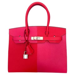 Hermès Birkin Tri-Color Sellier 30 Rouge de Coeur Rose Extreme Limited Edition