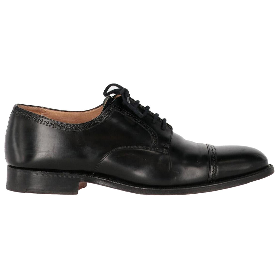 1990s Church's genuine black leather classic lace-up shoes