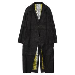 Rick Owens Acid Leather Blistered Crinkled Knife Coat