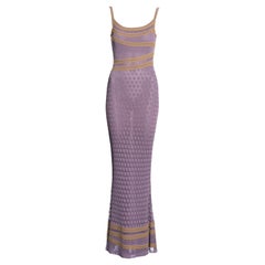 Vintage Christian Dior by John Galliano lavender crochet lace maxi dress, ss 2000