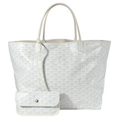 Goyard White Goyardine Canvas Saint Louis GM Tote