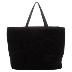 Chanel Beach Tote Camellia Terry Cloth Large