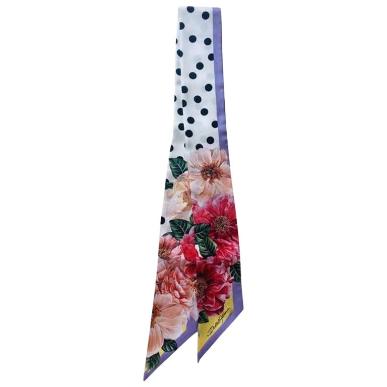 Dolce & Gabbana Multicolor Floral Applique Detail Tie Belt