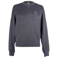 Hermes Sweater Ex-Libris Gray Cashmere and Silk  34 / 4