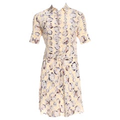 UNWORN Rare Fendi by Karl Lagerfeld Floral Logo Print Flower Silk Dress 42