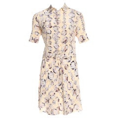 UNWORN Rare Fendi by Karl Lagerfeld Floral Logo Print Flower Silk Dress 42