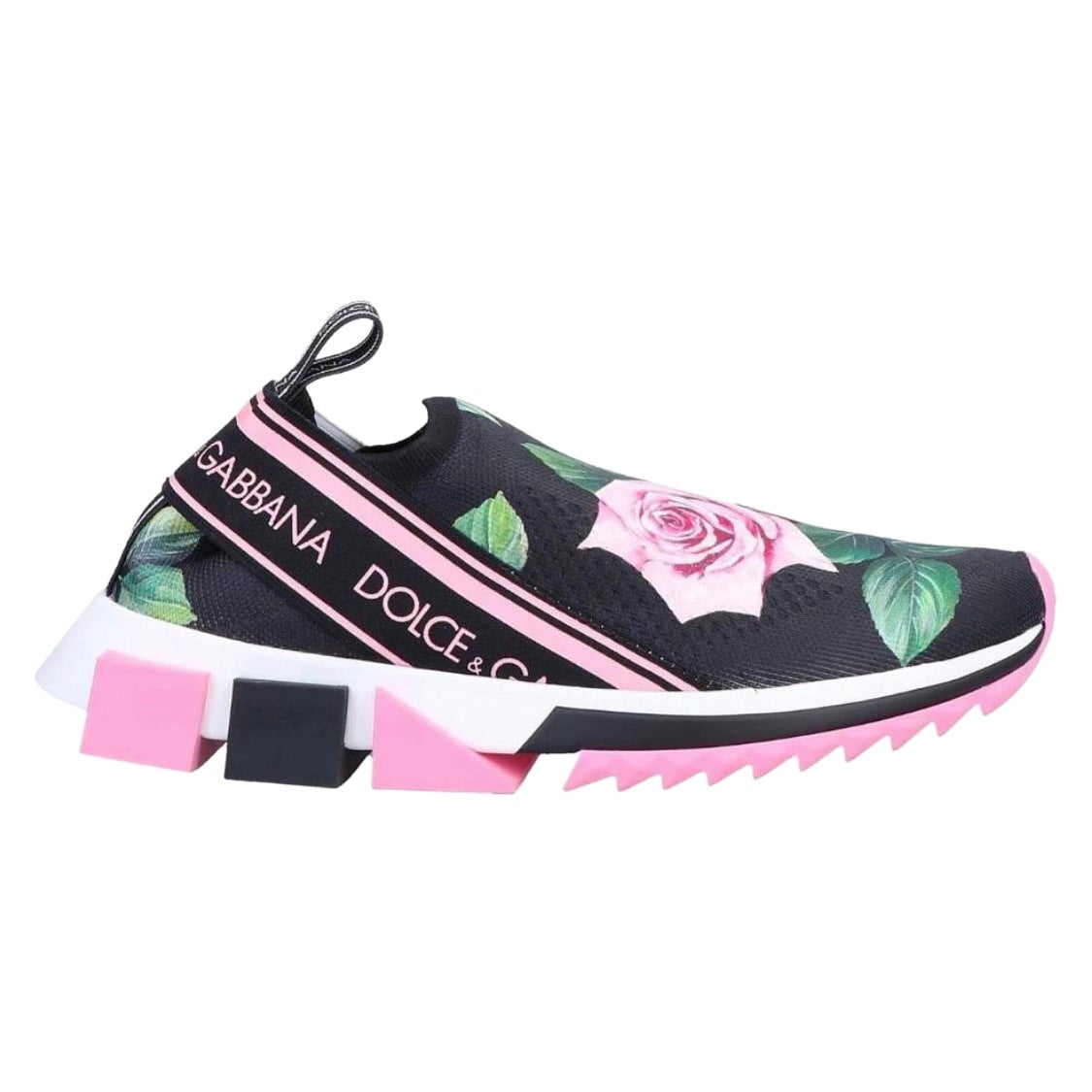 Dolce & Gabbana tropical rose printed knit sock cloth sorrento sneakers 