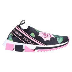 Dolce & Gabbana tropical rose printed knit sock cloth sorrento sneakers 