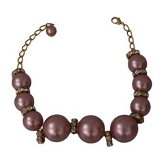 Dolce & Gabbana gold-tone necklace decorated with pink pearls 