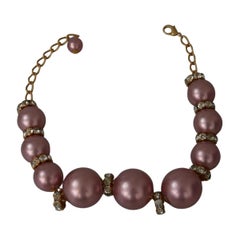 Dolce & Gabbana gold-tone necklace decorated with pink pearls